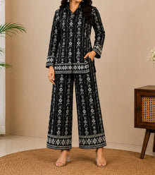 Black Printed Co-ord Set002