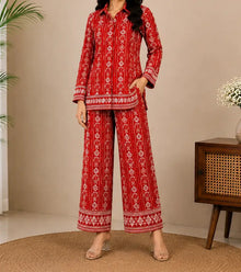 Red Printed Co-ord Set004
